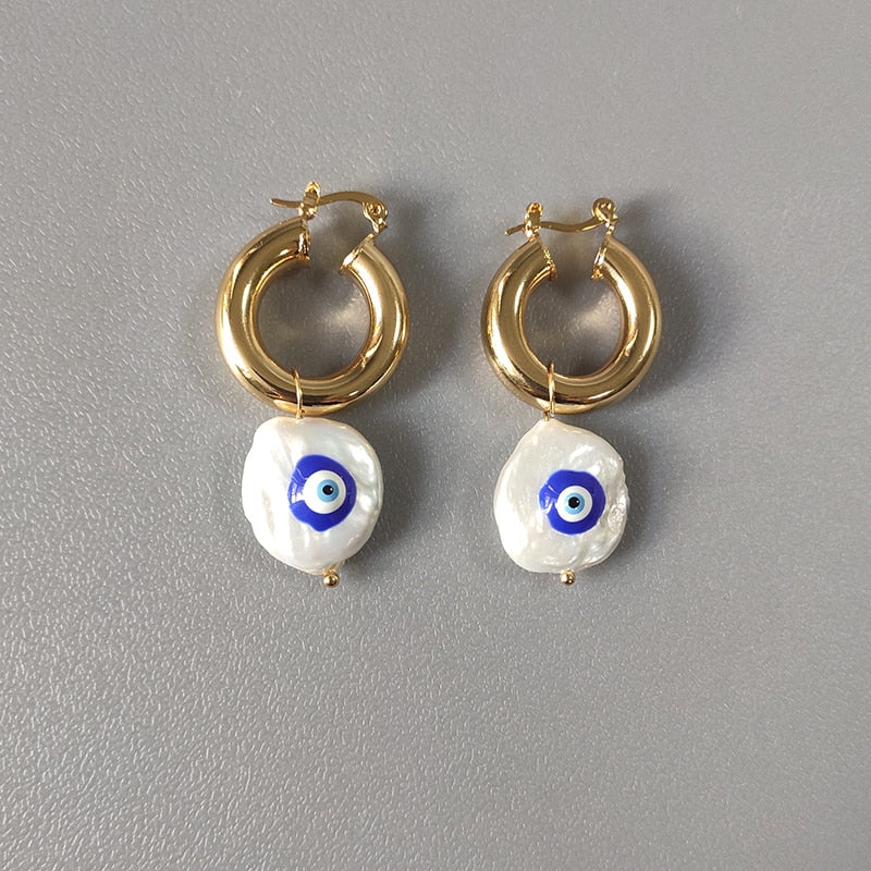 Hand-Made Exquisite Natural Stone Beaded Necklace Charm Eye Pattern Accessory Pendant Women Retro Fashion Neck Jewelry Колье - Charlie Dolly