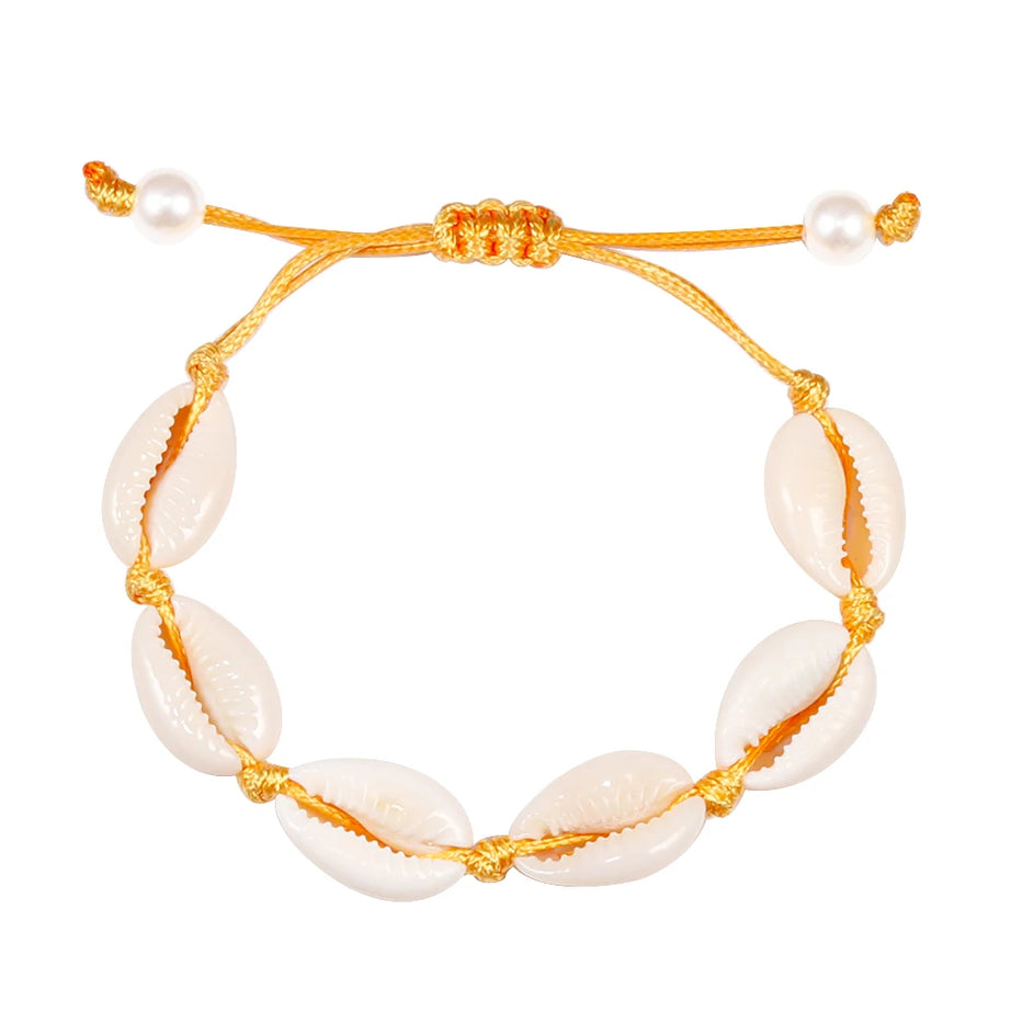 Vintage Cowrie Shell Rope Boho Bracelet