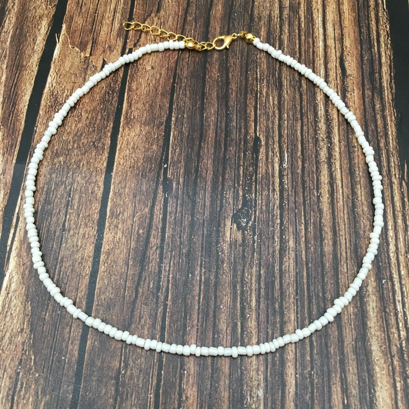 Simple Seed Beads Strand Necklace Women String Beaded Short women Necklace Jewelry 16 inches Chokers Necklace Gift - Charlie Dolly