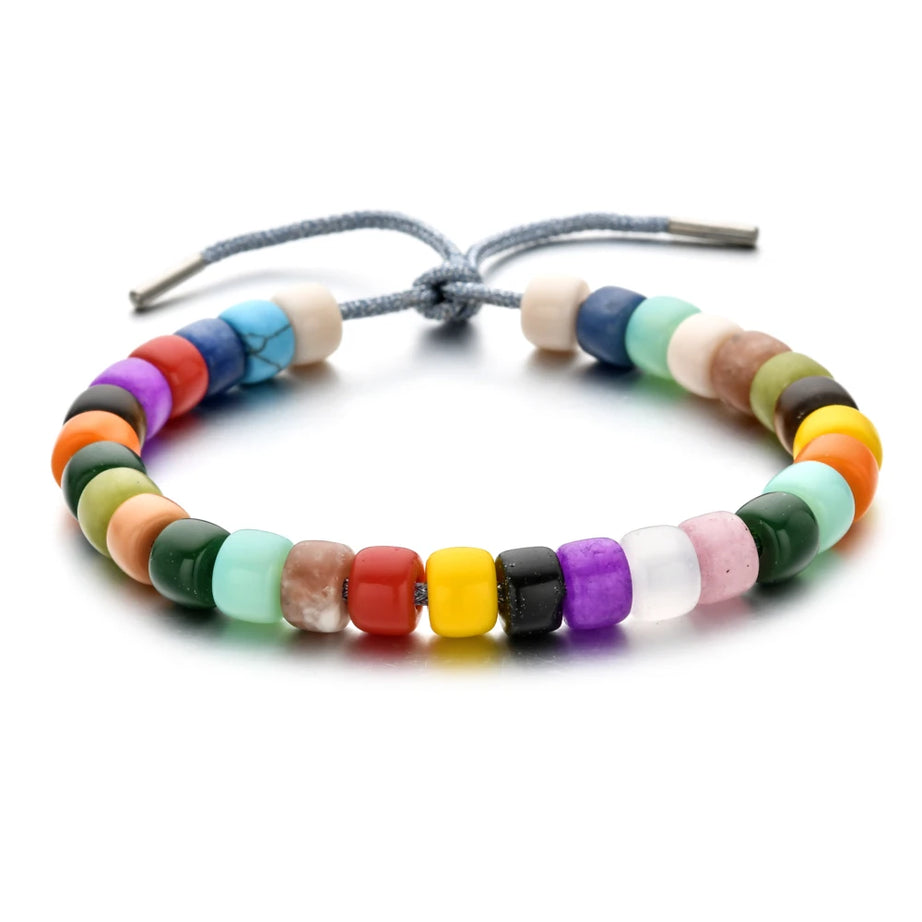 Vintage Boho Handmade Pull Tie on Rope Bracelet DIY Natural Stones Crystal Charm Beads Stone Trendy Bracelet Lucky Jewelry - Charlie Dolly