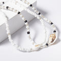 SHIXIN Separable 2 Layered White/Black Beads Necklaces Korean Small Beaded Conch Shell Choker Necklace for Women Fashion Collar - Charlie Dolly