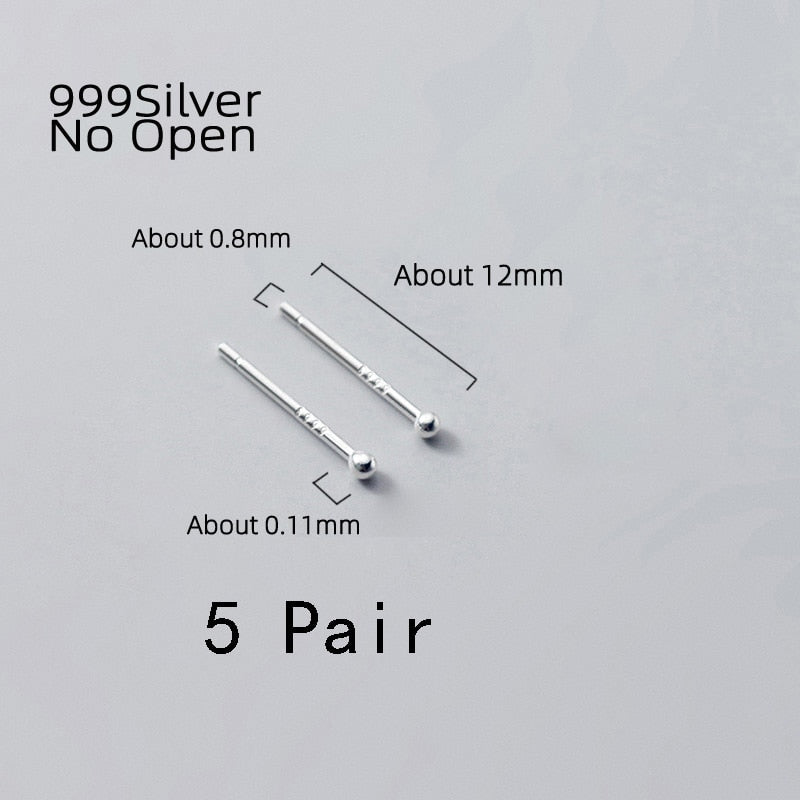 La Monada Sterling Silver Stud Earrings Women Two Ball Fine 925 Silver Jewelry Woman Earrings Stud Silver 999 Keep Piercing Nut - Charlie Dolly