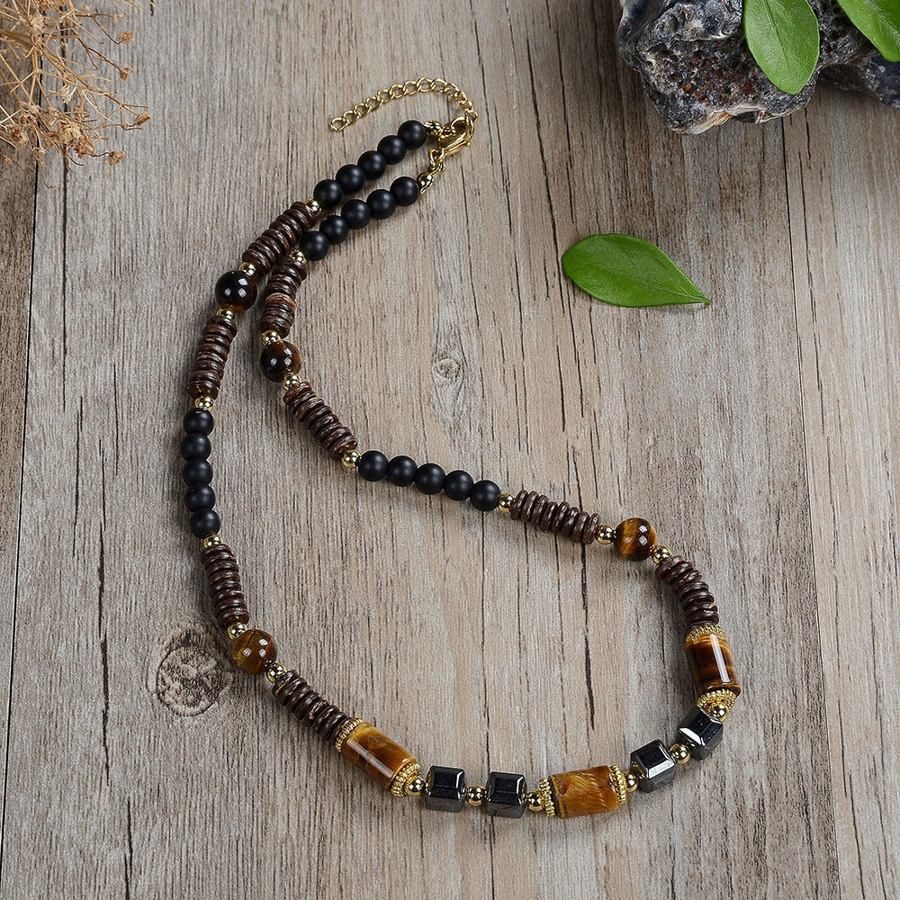 coconut shell men&#39;s necklace simple natural wood necklace men&#39;s yoga meditation jewelry men&#39;s accessories