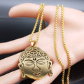 2023 Shakyamuni Buddha Stainless Steel Amitabha Necklace Gold Color Buddhist Religious Necklaces Jewelry gargantilla N1200S02 - Charlie Dolly