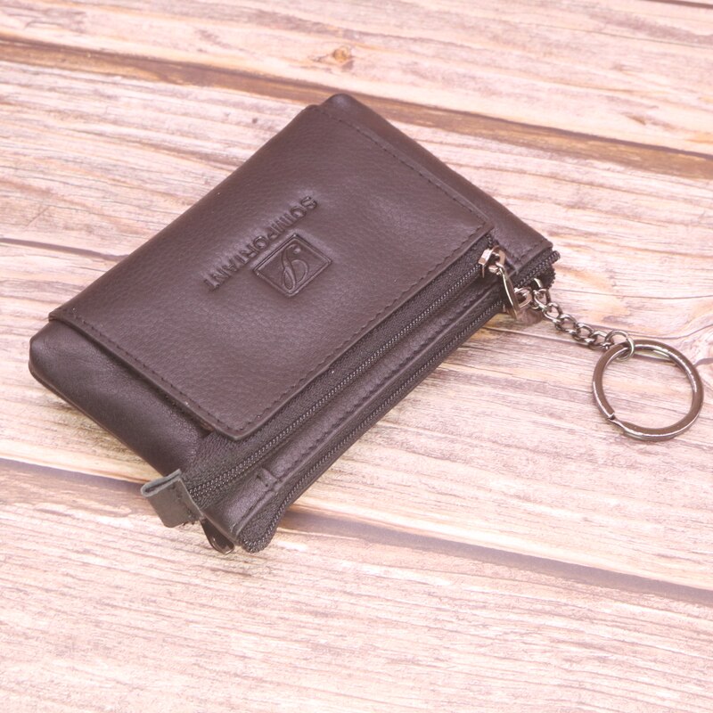 Casual 100% Genuine Leather Coin Purses Wallets For Women And Men Clutch Card Holder Pouch Female Money Pocket Zipper Key Bags - Charlie Dolly
