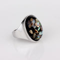 Fashion Enamel Metal Gold Rings Unique Fine Jewelry Scarves Pink Black Painted Flower Ring Gifts For Women Girls Perfect Quality - Charlie Dolly