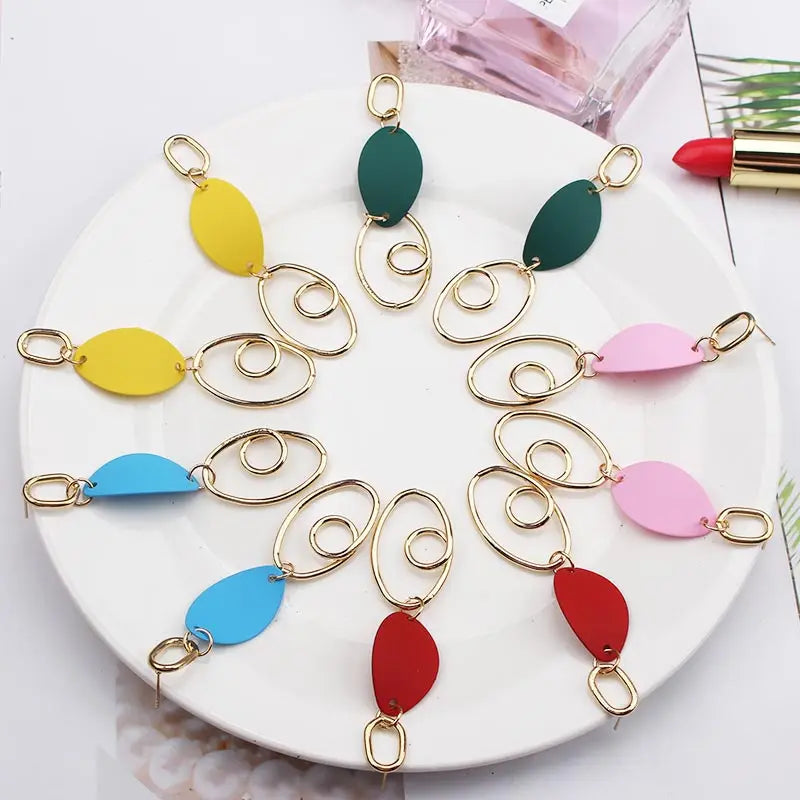 Red Earrings for Women Vintage Big Statement Long Dangle Earrings Wedding Bridal Boho Trendy Earrings Fashion Jewelry 2019