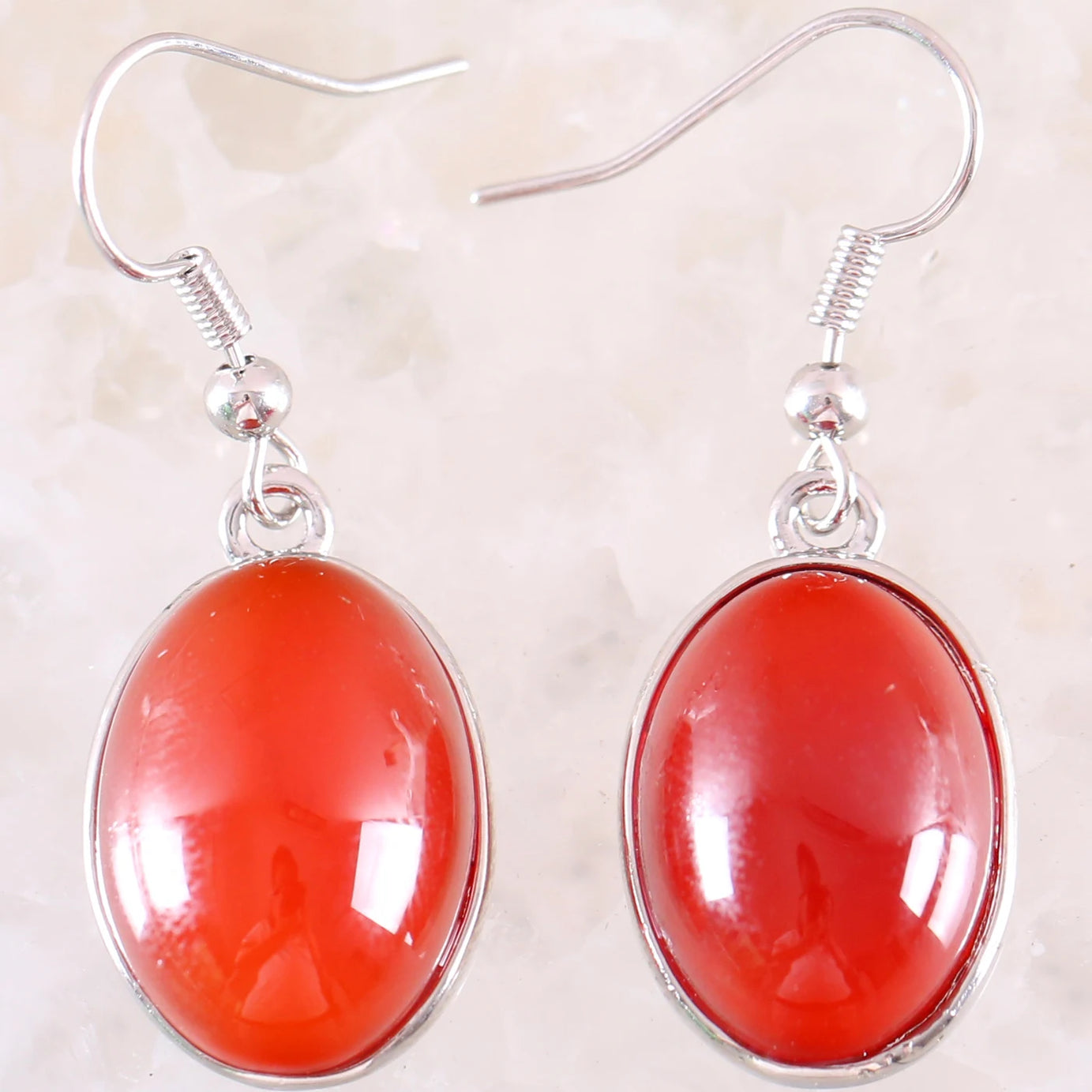 White Opal Lapis Cabochon Drop Earrings Jewelry
