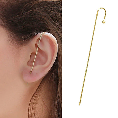 Gold Zirconia Ear Crawler Climber Earrings Jewelry