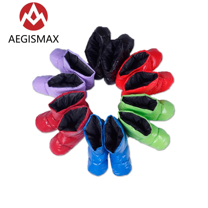 AEGISMAX Sleeping Bag Accessories Duck Down Slippers Camping Out Soft Sock Unisex Indoor/Warm Long Journey Lightweight - Charlie Dolly