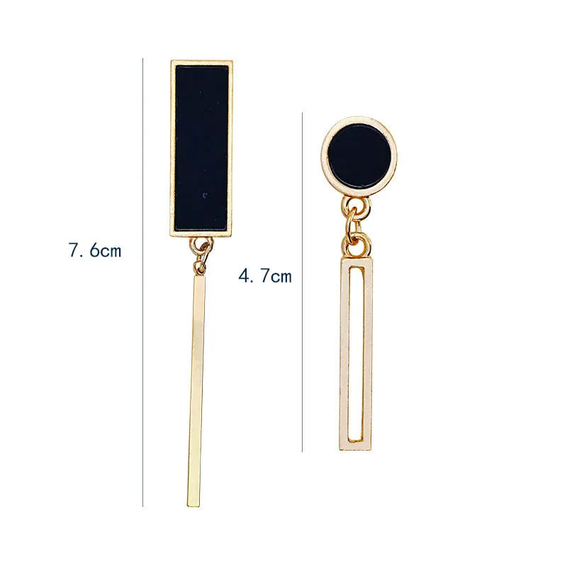 Boho Black Dangle Earrings for Women Long Hanging Earrings Leaf Pendants Pearl Crystal Geometric Earrings pendientes mujer