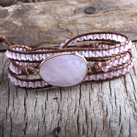 3-Strand Natural Stone Wrap Bracelet