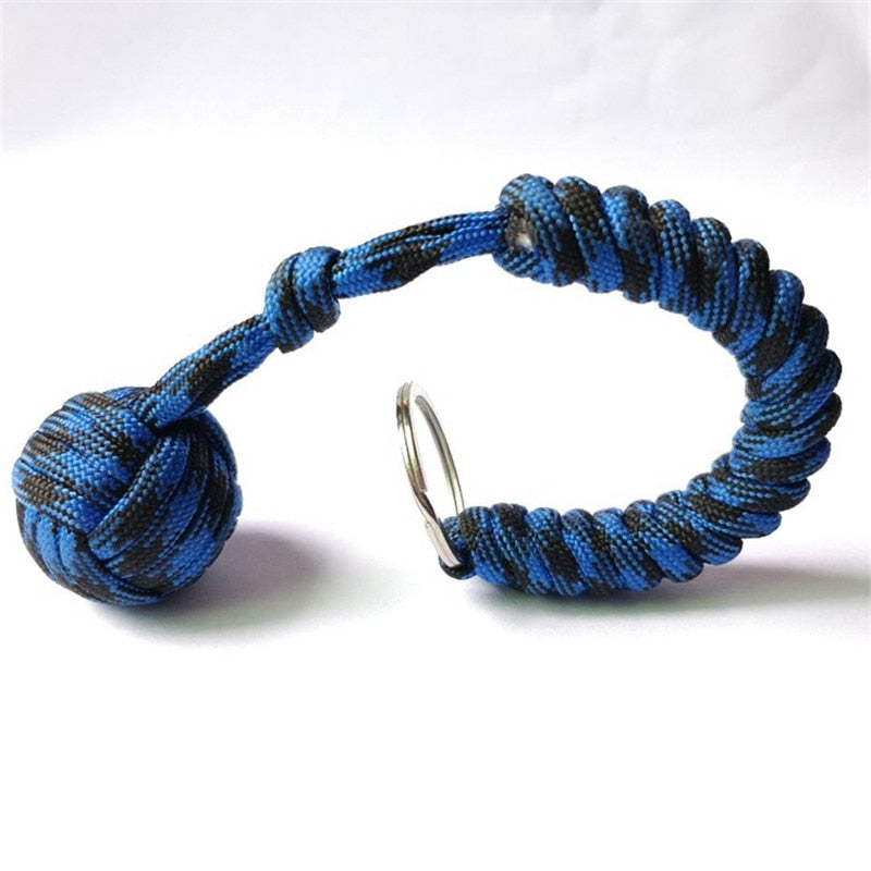 Key Chain With Self-defense Steel Ball 24cm 7-core Outdoor Equipment Parachute Cord Rope Keychain Wild Survival - Charlie Dolly