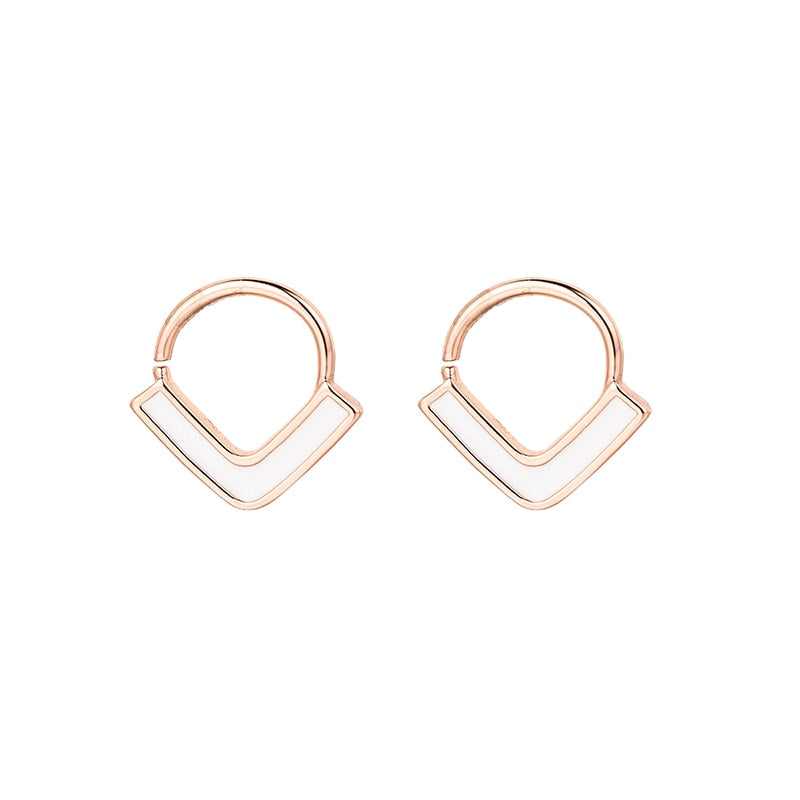 1pc Copper Nose Rings Hoop Septum V-Shap Ear Stud Tragus Cartilage Earring Helix Eyebrow Lip Piercing Nariz Body Jewelry 18G - Charlie Dolly