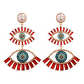 JUJIA Trendy Ethnic Love Heart Shape Evil Eye Drop Earrings For Women Vintage Statement Crystal Dangle Earring Jewelry Gift - Charlie Dolly