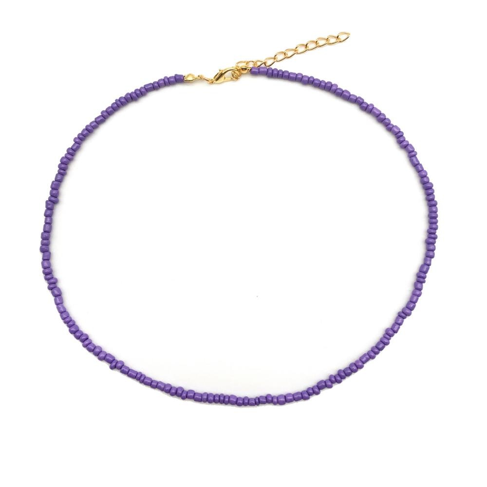 Simple Seed Beads Strand Necklace Women String Beaded Short women Necklace Jewelry 16 inches Chokers Necklace Gift - Charlie Dolly