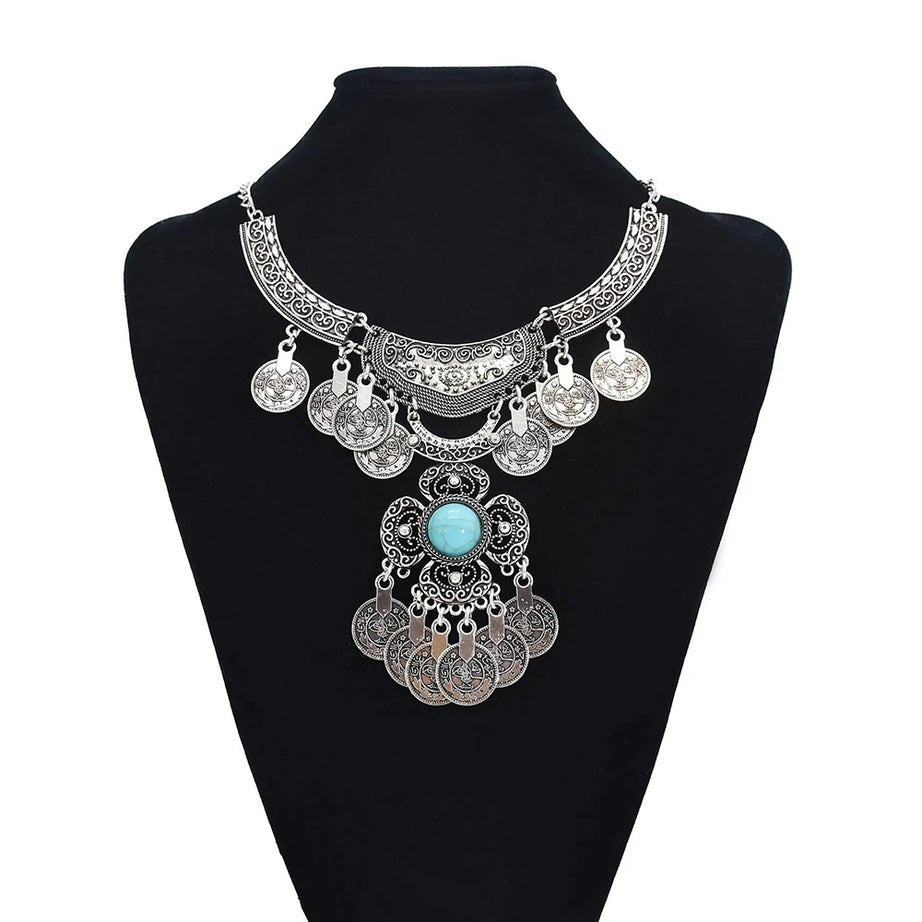 Thread Feather Bead Long Tassel Necklace Jewelry