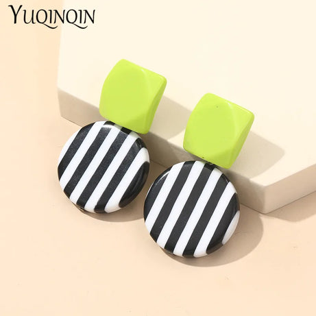 Large Acrylic Resin Statement Drop Earrings Jewelry