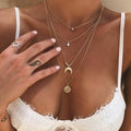 2023 Boho Necklaces & Pendants Vintage Multilayer Choker Necklace Women Fashion Collar Collier Femme Moon Jewelry Accessories - Charlie Dolly