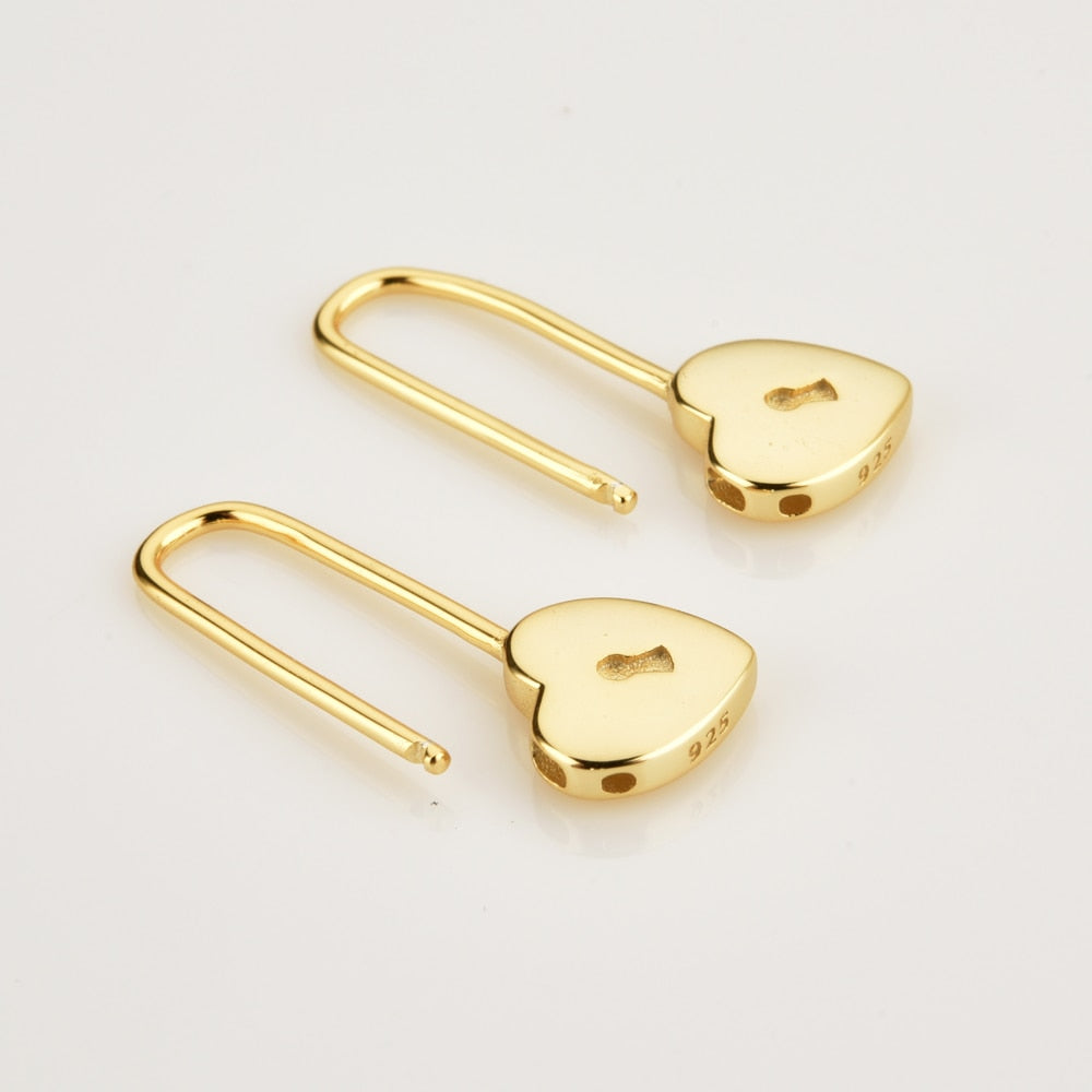 ANDYWEN 100% 925 ayar gümüş altın kalp soyunma kare çemberler daire Piercing Pendiente lüks kadın moda takı 2020 - Charlie Dolly