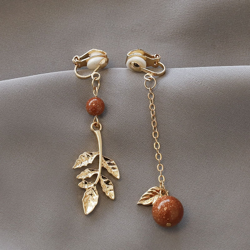 Fashion charm Creative pearl clip on Earrings Cute Handmade Earrings Womens ear clips Jewelry - Charlie Dolly