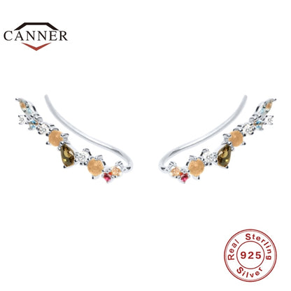CANNER INS Style Fresh Sweet 925 Sterling Silver Stud Earrings For Women 18K Gold Plated Piercing Earring Jewelry Pendientes