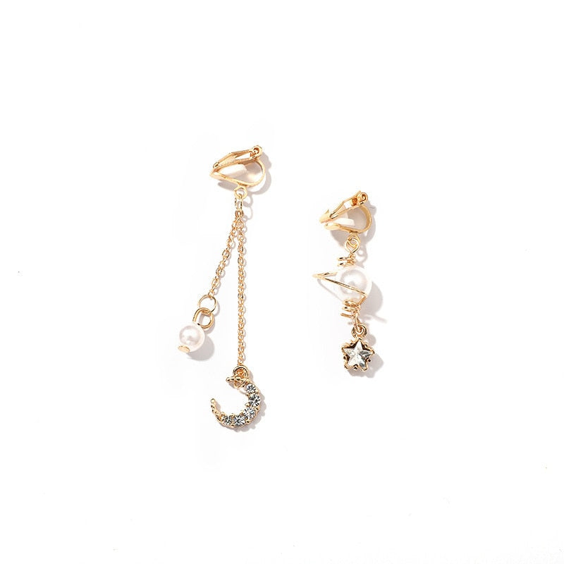 Ear Clips Without Pierced Ears Female Temperament Long Simple Ear Jewelry Thin Earrings Temperament Fashionable Exquisite - Charlie Dolly