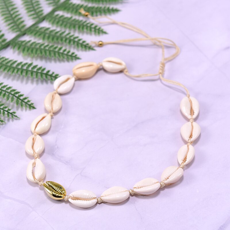 Natural Puka Shell Choker for Women Fashion Boho Collares Necklace Handmade Adjustable Wholesale Femme Accessories - Charlie Dolly