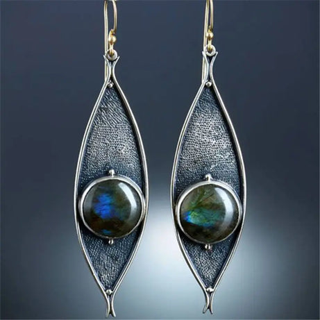 Green Enamel Coconut Leaf Pearl Drop Earrings Jewelry