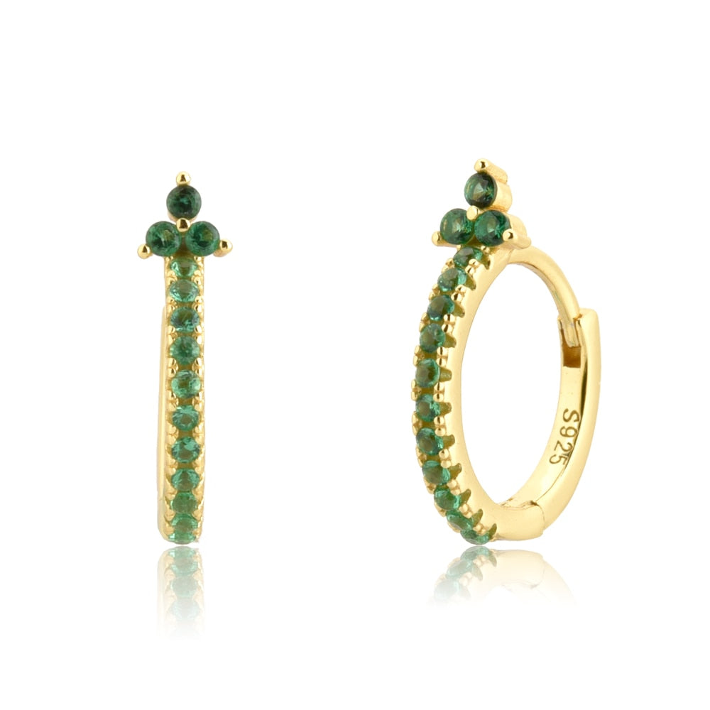 ANDYWEN 925 Sterling Silver Turquoise Hoops Earring Piercing Luxury Zircon CZ Round Loops Ohrringe Pendientes Fashion Fine Jewel - Charlie Dolly