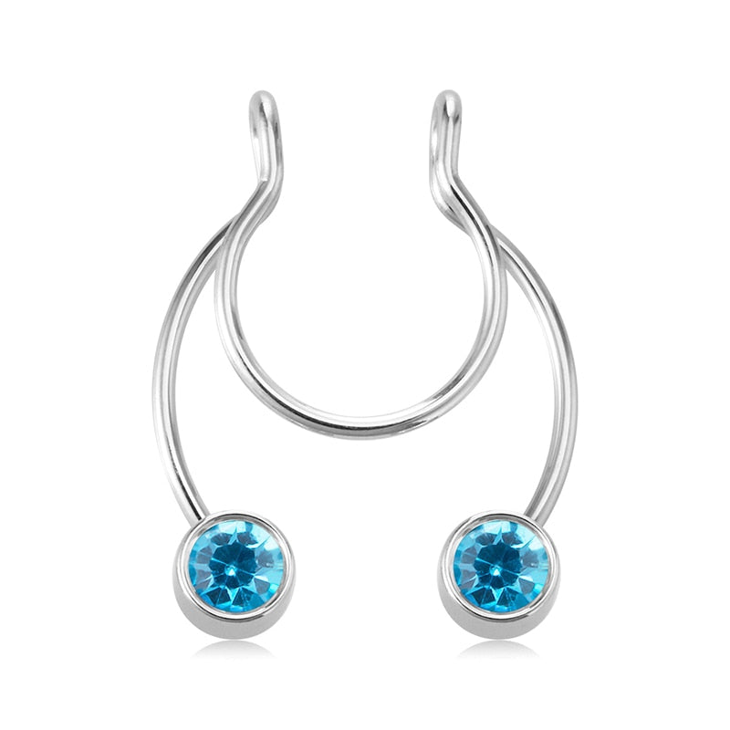 1-5pcs New Fake Nose Piercing Fake Nose Ring Hoop Septum Rings Surgical Steel Colorful Fake Piercing Nose Piercings Jewelry 20G - Charlie Dolly