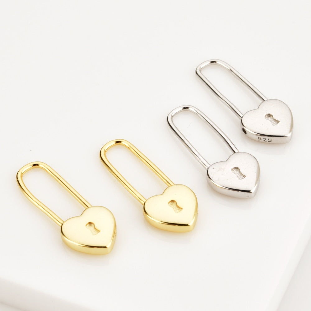 ANDYWEN 100% 925 ayar gümüş altın kalp soyunma kare çemberler daire Piercing Pendiente lüks kadın moda takı 2020 - Charlie Dolly