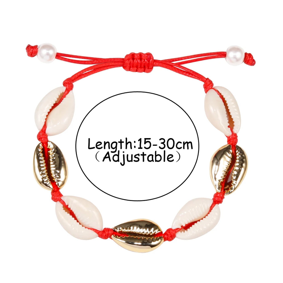 Vintage Cowrie Shell Rope Boho Bracelet
