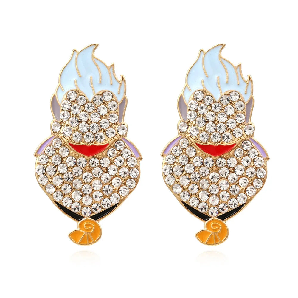 Exaggerated Rhinestone Characters Earrings for Woman 2023 Halloween Earrings Jewelry Party Casual - Charlie Dolly
