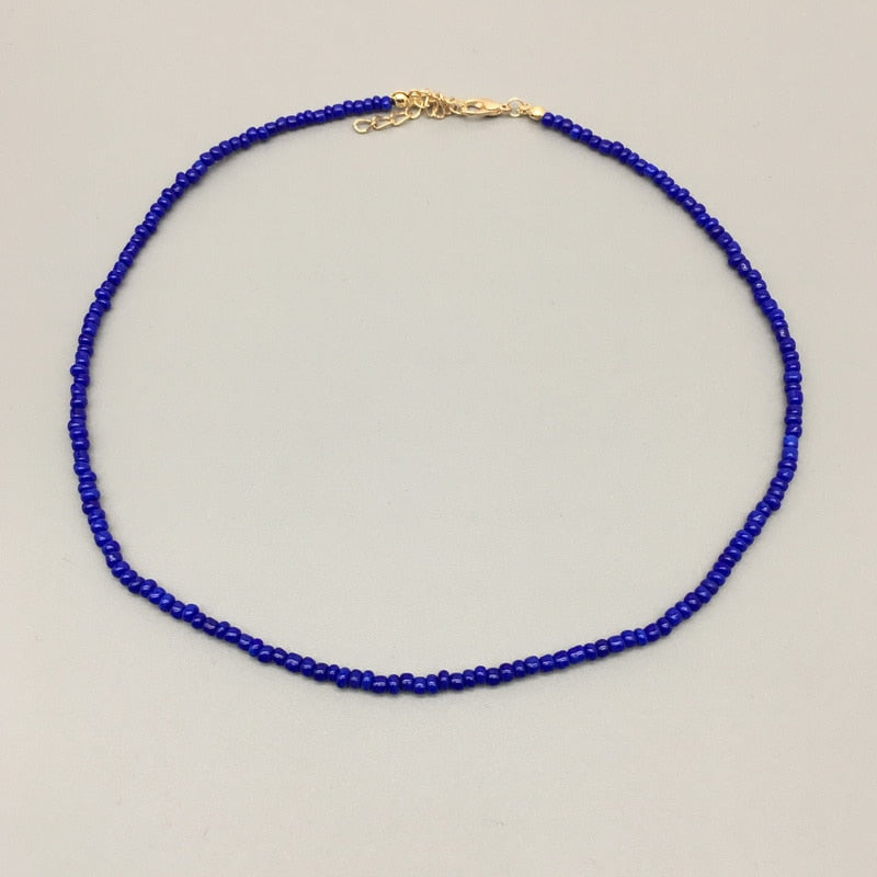 Simple Seed Beads Strand Necklace Women String Beaded Short women Necklace Jewelry 16 inches Chokers Necklace Gift - Charlie Dolly
