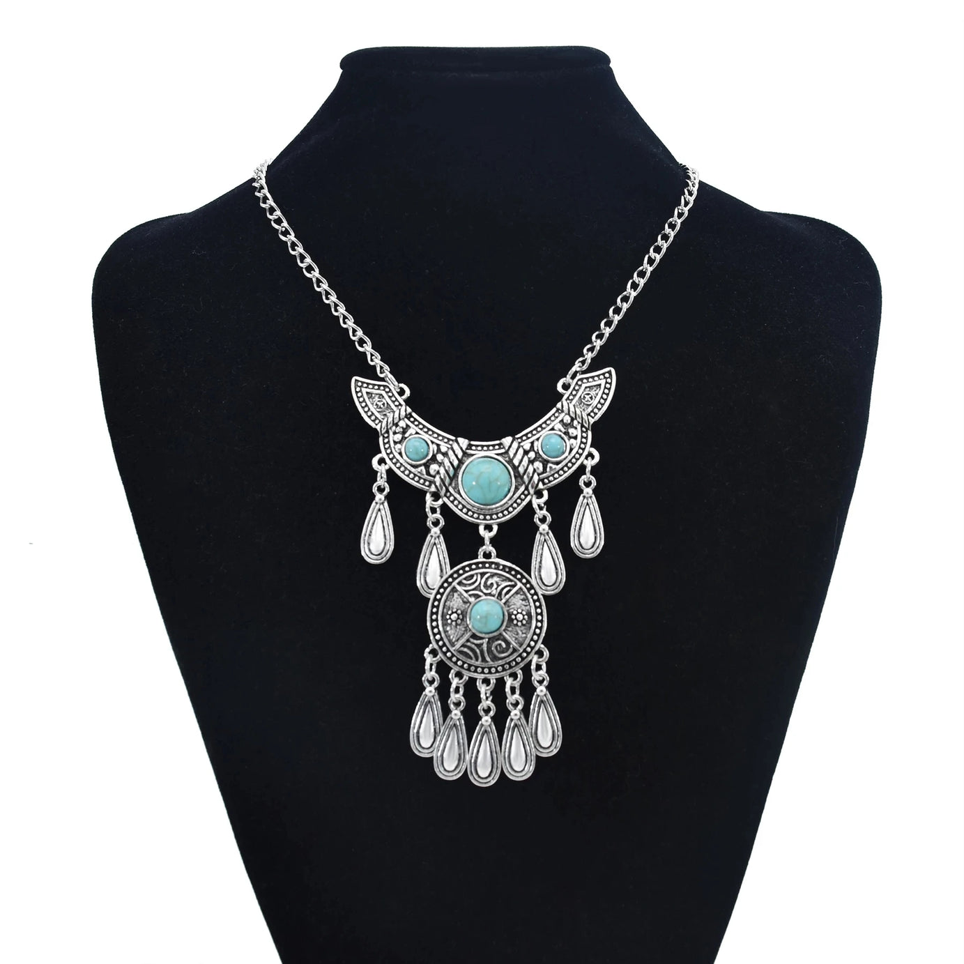 Thread Feather Bead Long Tassel Necklace Jewelry