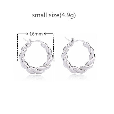 Slovecabin 925 Sterling Silver Luxury Hoop Piercing Boucle Doreille Femme Gold Round Circle Fashion Earrings for Women Jewerly