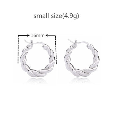 Slovecabin 925 Sterling Silver Luxury Hoop Piercing Boucle Doreille Femme Gold Round Circle Fashion Earrings for Women Jewerly - Charlie Dolly