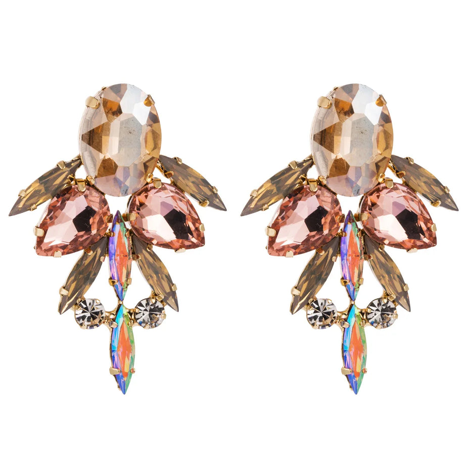 Crystal Water Drop Long Statement Earrings Jewelry