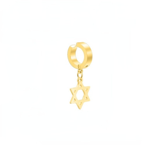 New 1 Pcs Stainless Steel Clip On Non Piercing Earrings For Women Men Black Gold Color Cross Gothic Punk Rock Drop Pendiente - Charlie Dolly