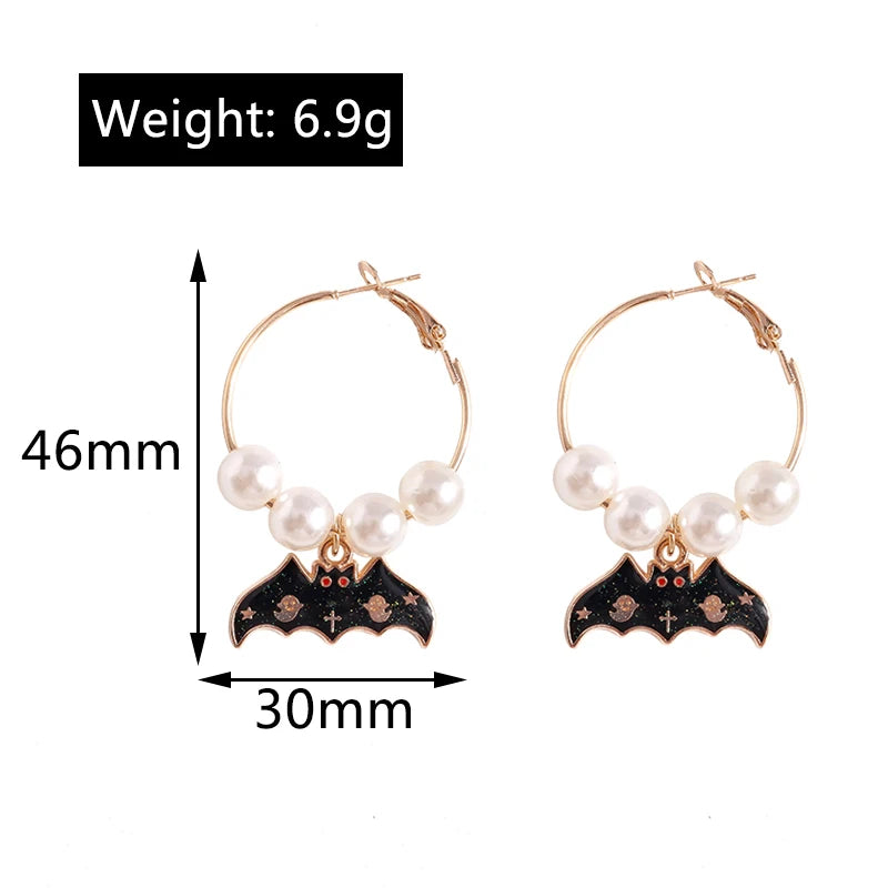 Aihua Fashion Halloween Earrings Enamel Ghost Pumpkin Skeleton Mummy Bat Drop Earrings For Women Halloween Night Party Jewelry - Charlie Dolly