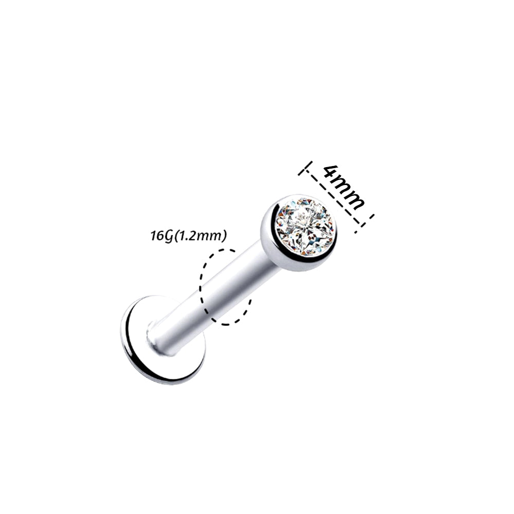 1Pc 16G 1.5-3mm Labret Tragus Cartilage Earring 16g Punk Cz Gem Round Tragus Lip Ring Monroe Ear Cartilage Earring Piercing