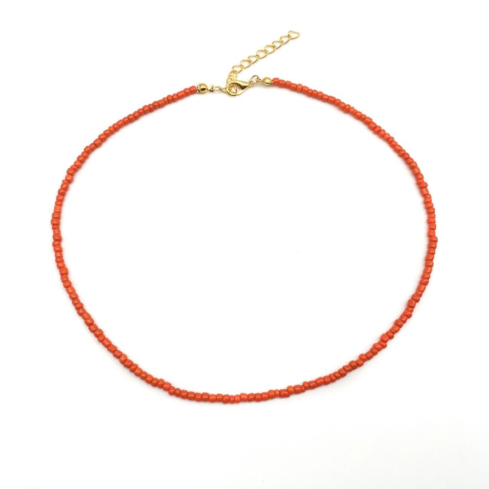 Simple Seed Beads Strand Necklace Women String Beaded Short women Necklace Jewelry 16 inches Chokers Necklace Gift - Charlie Dolly