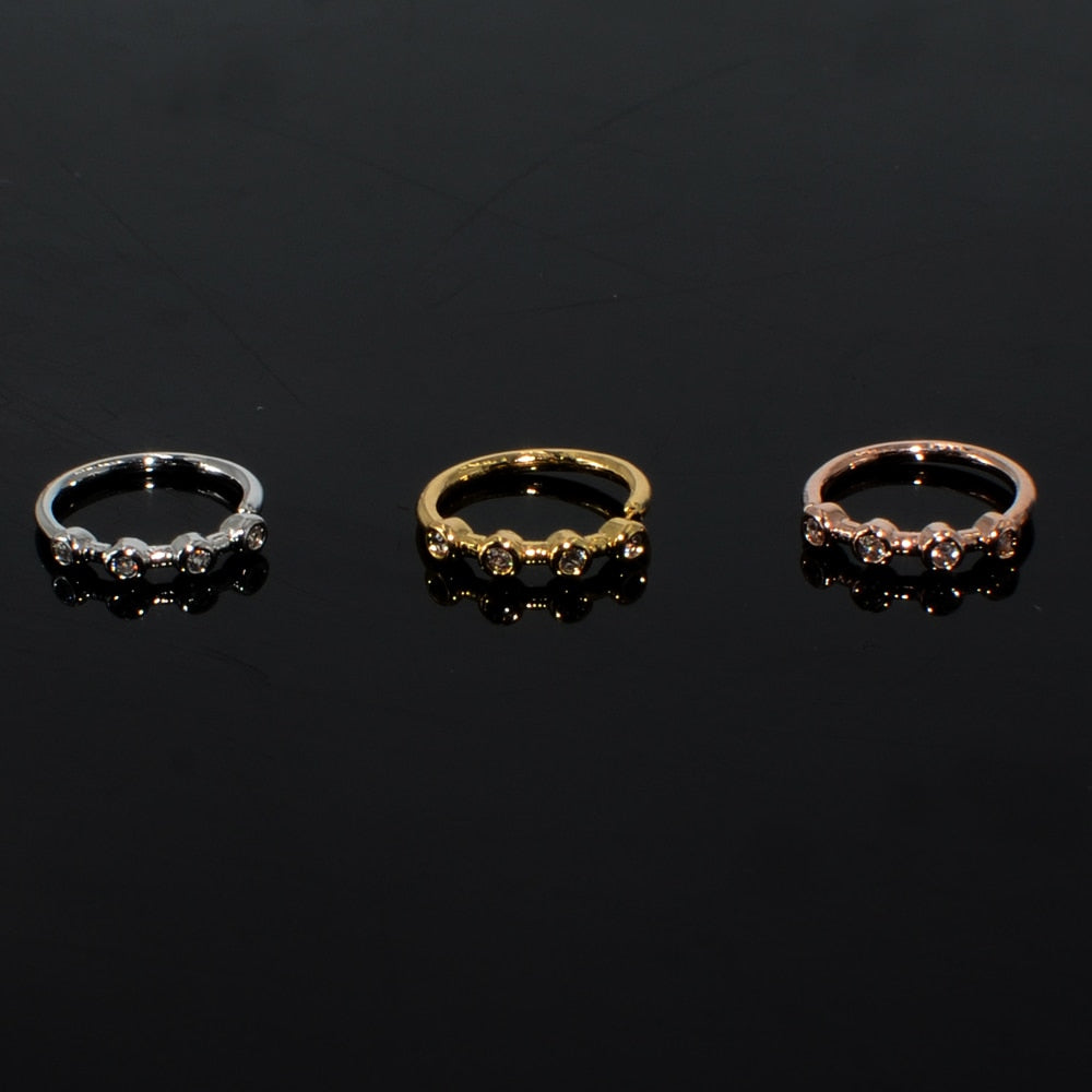 3PCS/Lot Nose Bendable Cz Ear Hoop Rings Nostril Zirconia Nose Ring Tiny Flower Helix Cartilage Body Piercing Jewelry 20G - Charlie Dolly