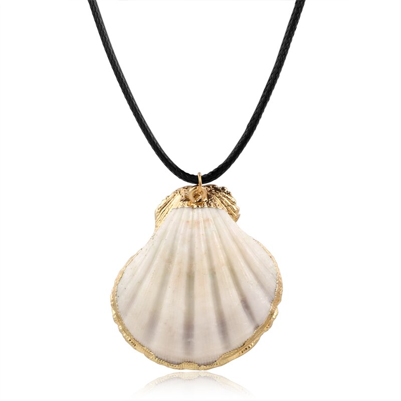 Hesiod Antique Gold Color Chain Summer Beach Jewlery Starfish Shell Pendant Necklace for Women - Charlie Dolly