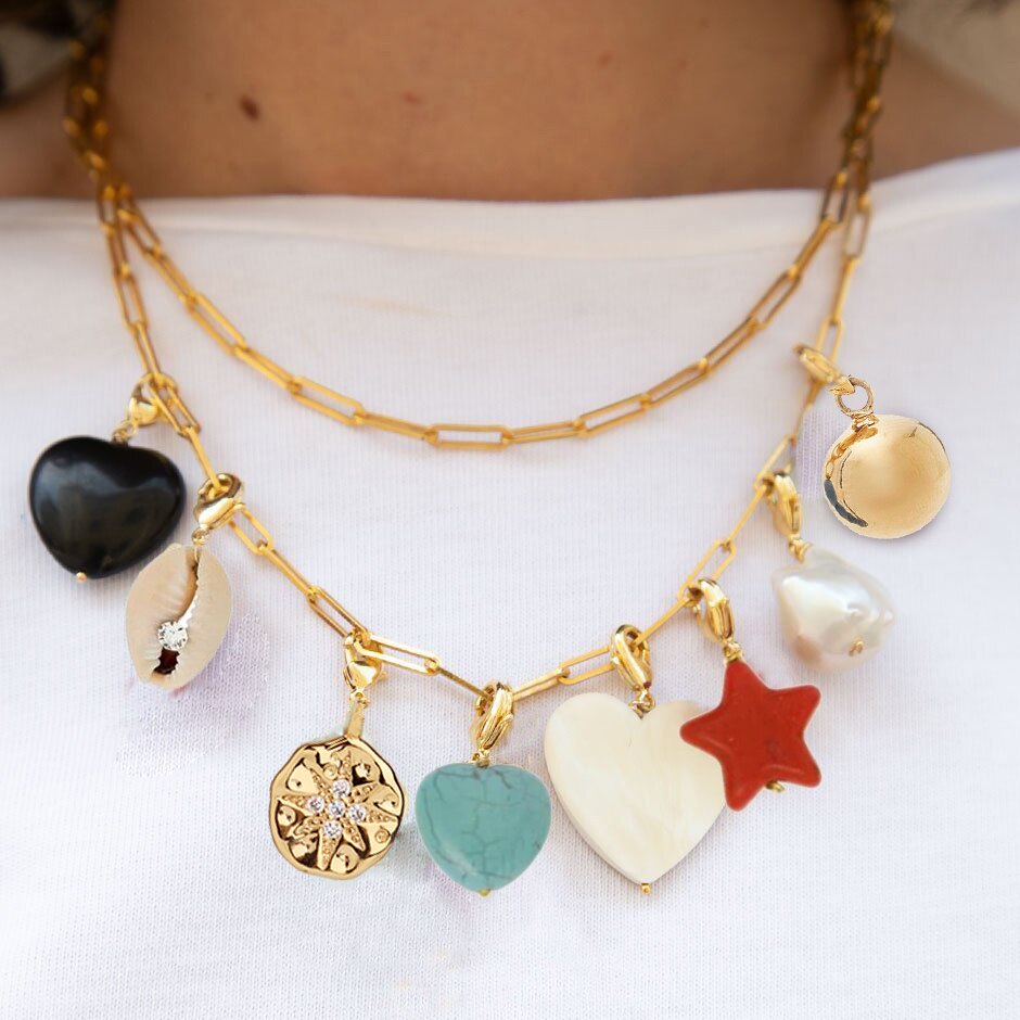 puka shell charms red chili charms smile pendant natural freshwater pearl necklaces for women 2020 bohemian DIY jewelry - Charlie Dolly