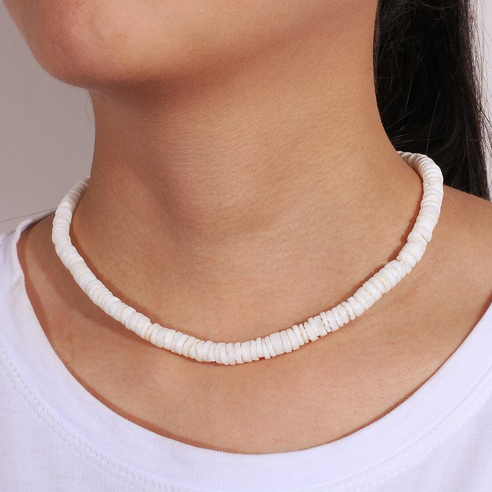 Artilady Shell Choker Necklace for Women Girls Boho Natural Puka Shell Bead Necklaces Aesthetic Designer Jewelry Birthday Gift - Charlie Dolly