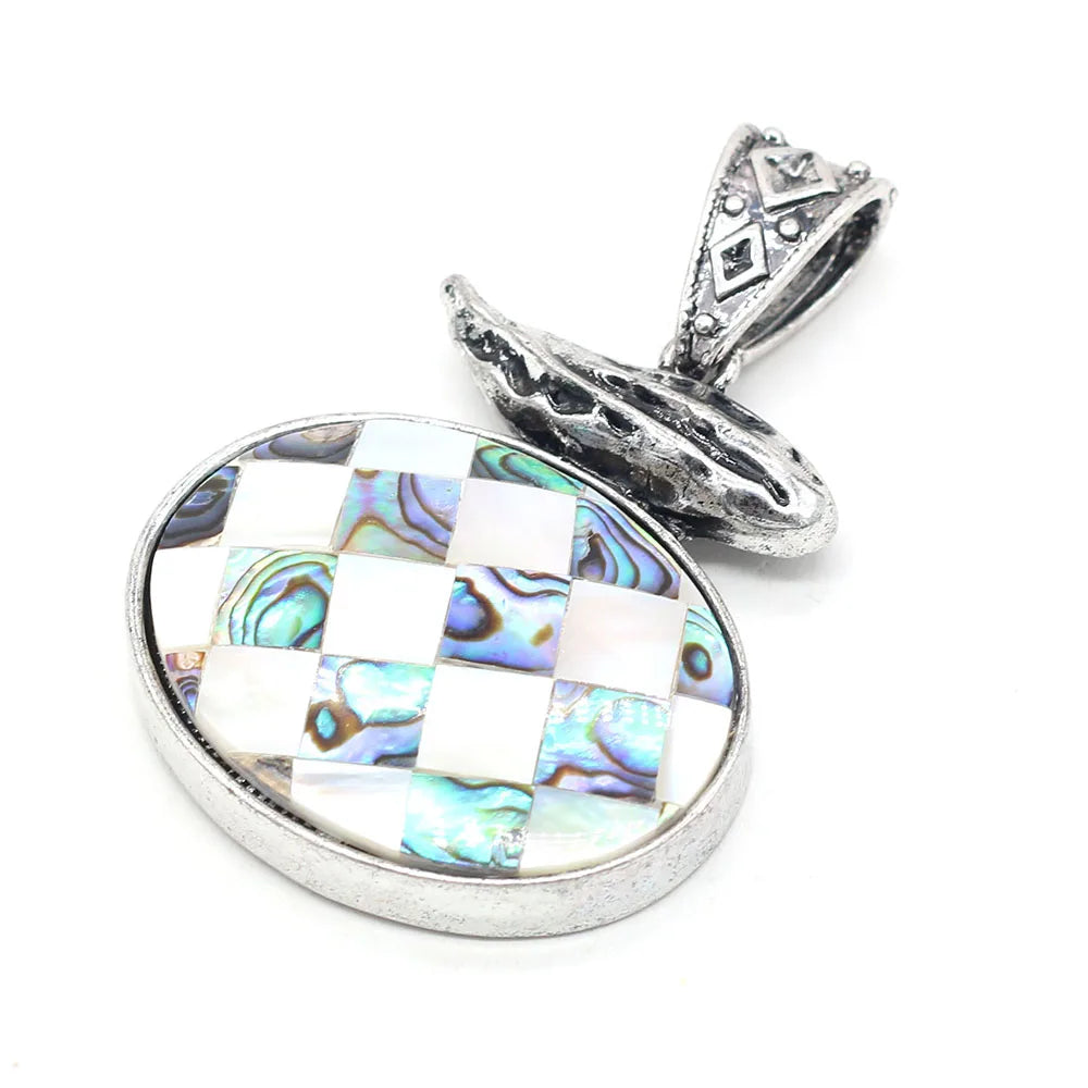 2024 New Natural Stone Abalone Shell Charms Boho Rose Quartzs Agates Pendant for Women Jewelry Making DIY Necklace Accessories