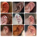 1PC Steel CZ Cartilage Stud Helix Earring Piercings Crystal Rook Tragus Conch Earring Stud Piercings Sexy Women Jewelry 16G - Charlie Dolly