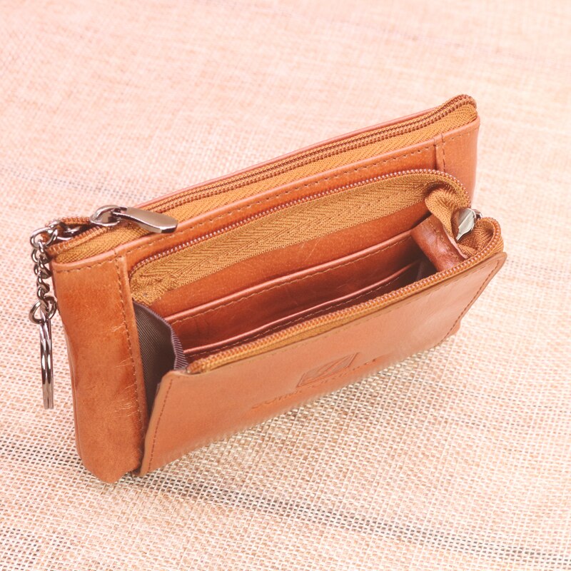 Casual 100% Genuine Leather Coin Purses Wallets For Women And Men Clutch Card Holder Pouch Female Money Pocket Zipper Key Bags - Charlie Dolly